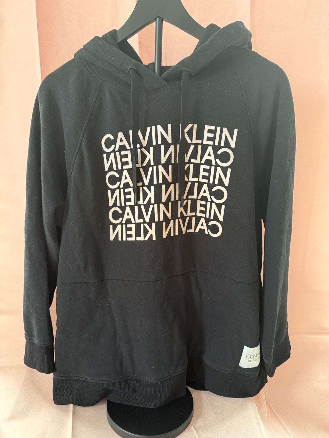 Calvin Klein Performance Black Stacked Logo Pullover Hoodie 2