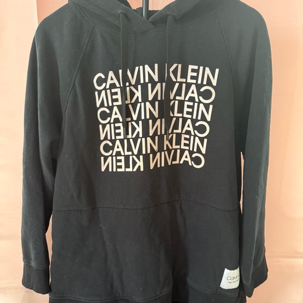 Calvin Klein Performance Black Stacked Logo Pullover Hoodie