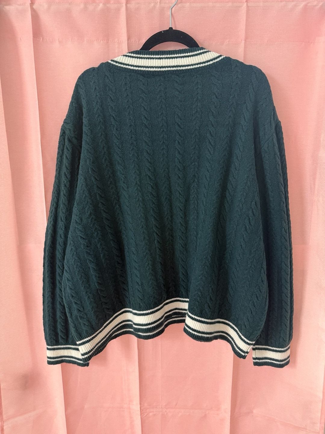 Victoria's Secret PINK Collegiate Cable Knit V-Neck Sweater 3