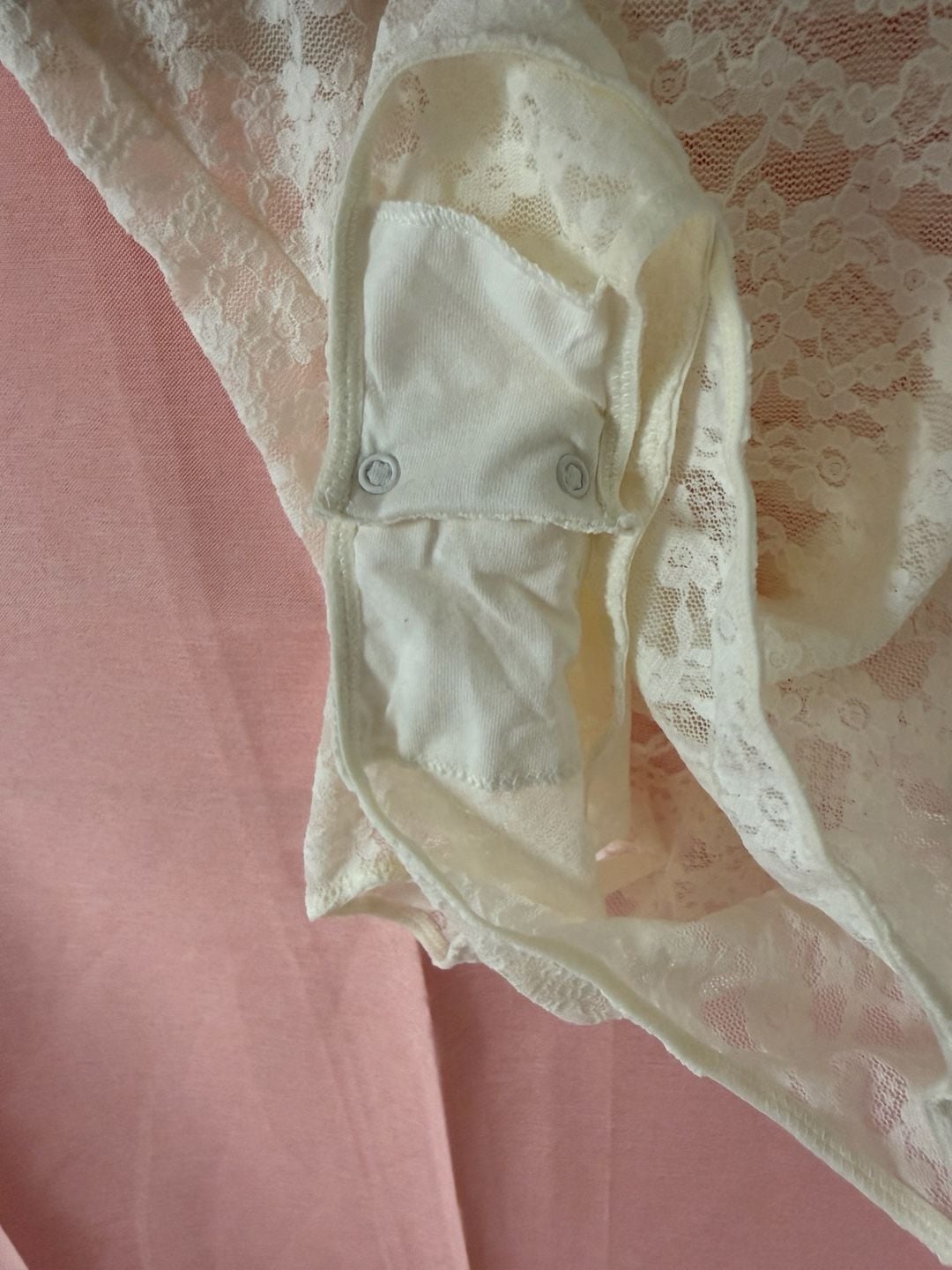 Aerie REAL GOOD White Floral Lace Underwire Bodysuit 3