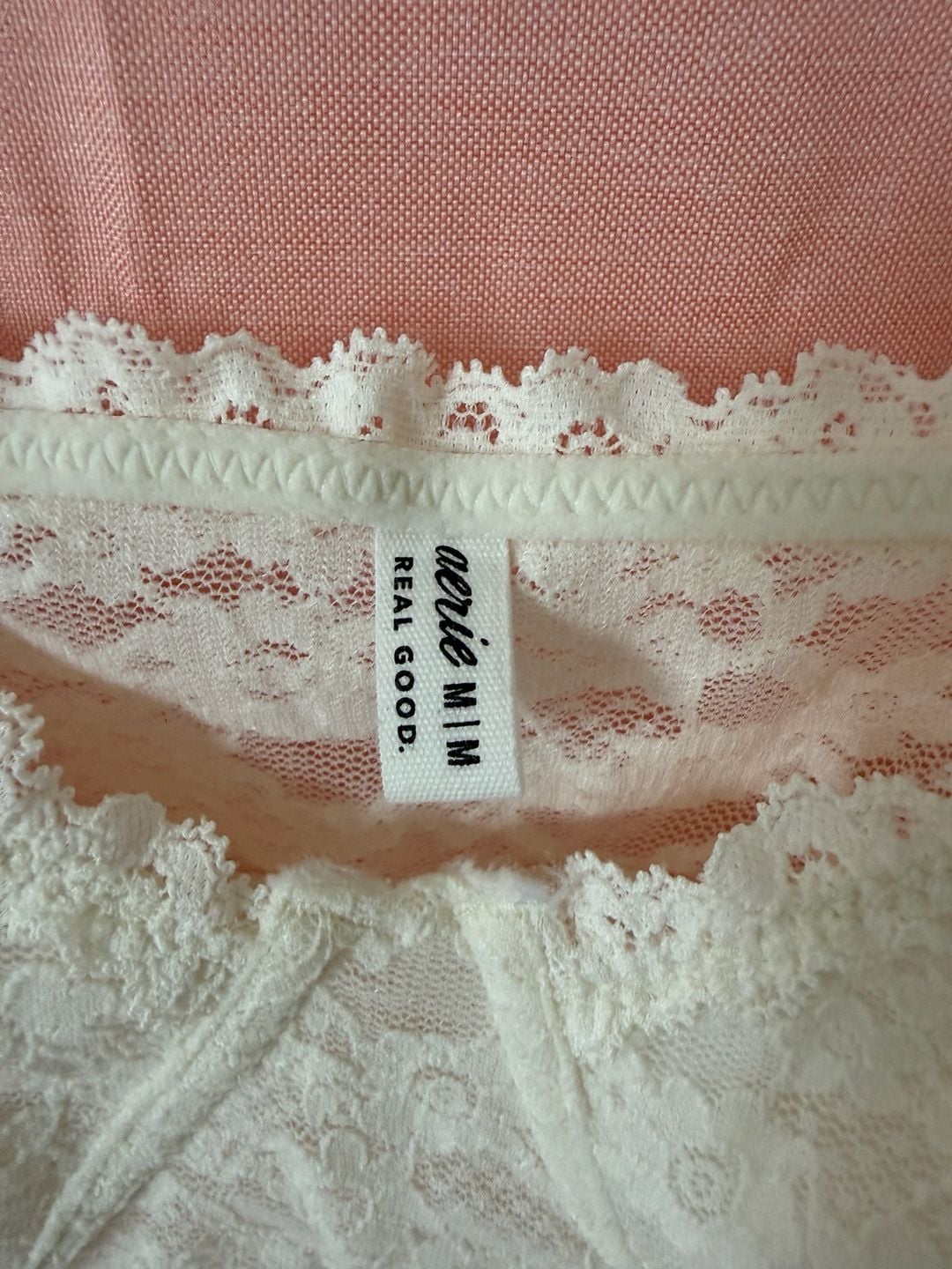 Aerie REAL GOOD White Floral Lace Underwire Bodysuit 4