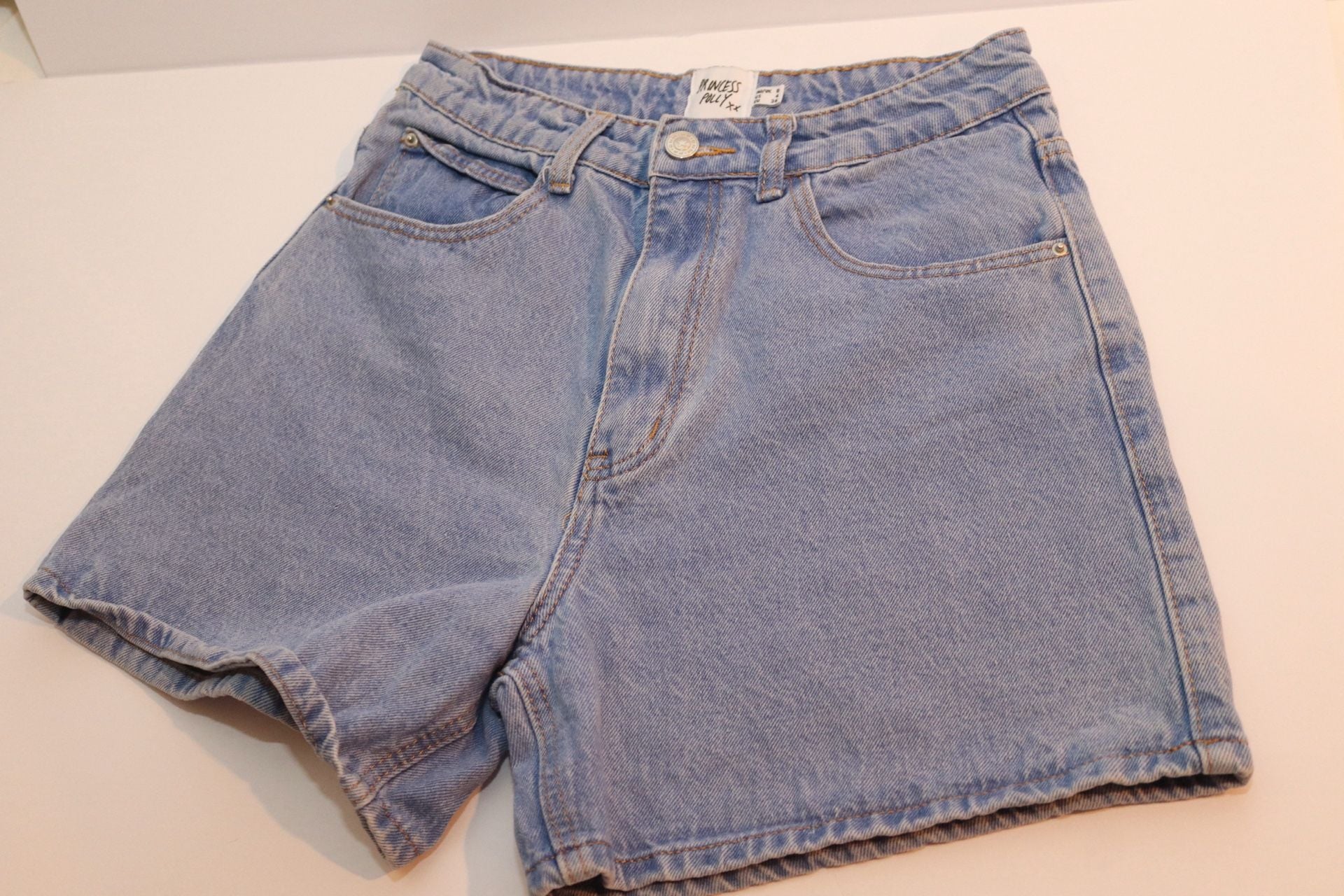 Princess Polly Laurena High-Waisted Denim Shorts 3