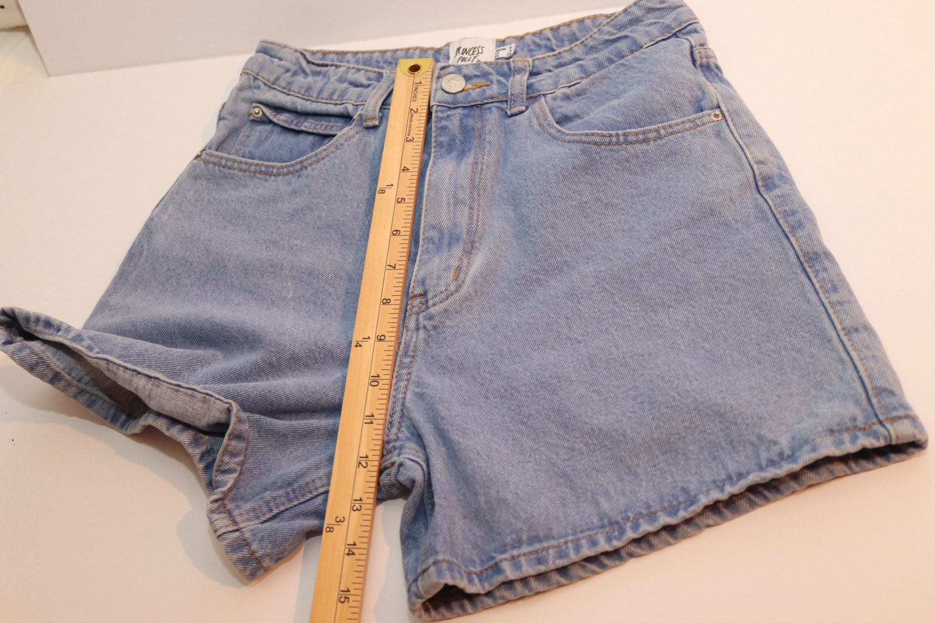 Princess Polly Laurena High-Waisted Denim Shorts 4