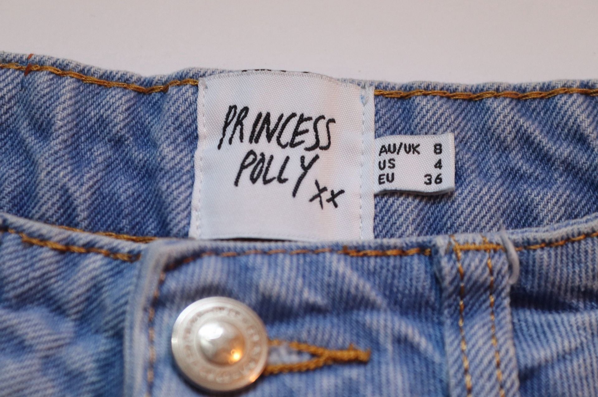 Princess Polly Laurena High-Waisted Denim Shorts 6