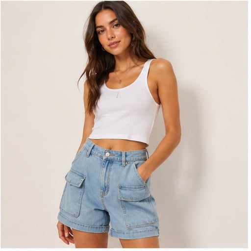 Love Tree Womens Cargo Jean Shorts 2