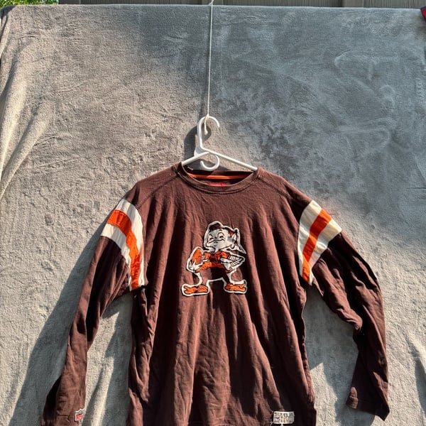 Reebok Gridiron Classics Cleveland Browns Brownie the Elf Long Sleeve T-Shirt