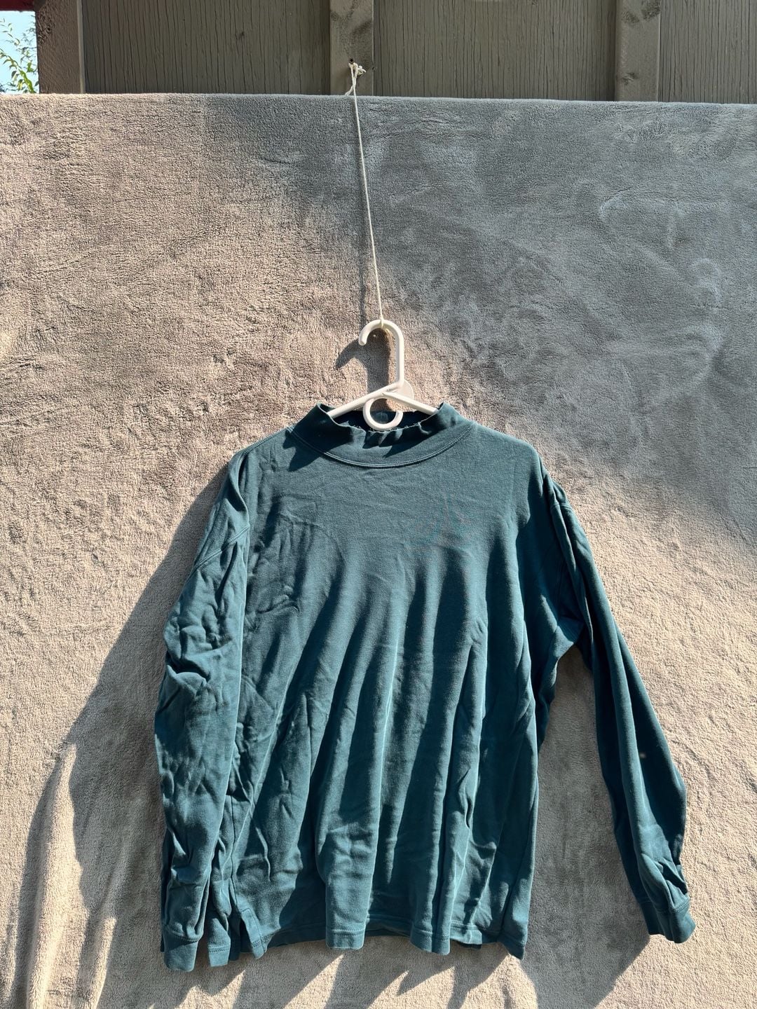 L.L.Bean Men's Mock Neck Long Sleeve T-Shirt Dark Green Cotton 2