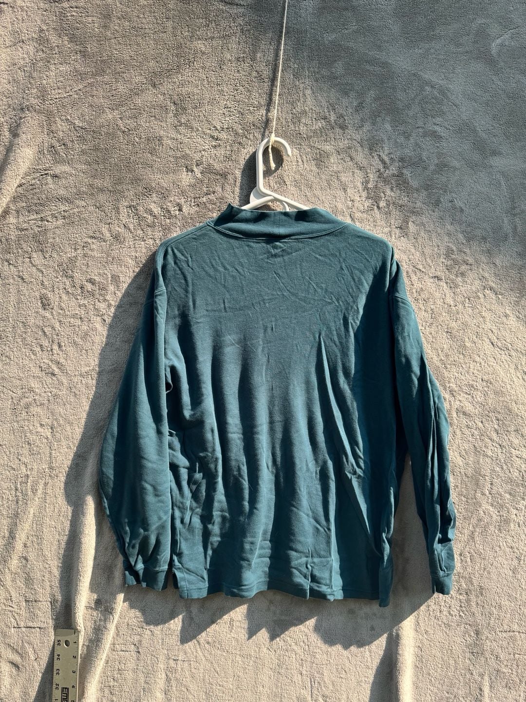 L.L.Bean Men's Mock Neck Long Sleeve T-Shirt Dark Green Cotton 5