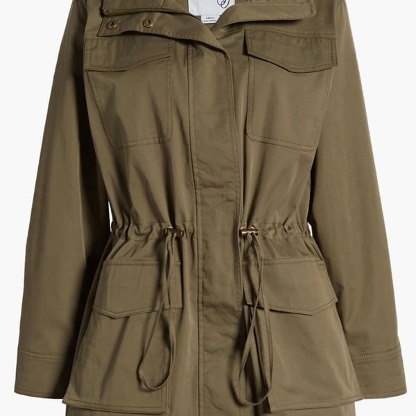 Sam Edelman Women's Cinch Waist Utility Anorak Jacket Size L 