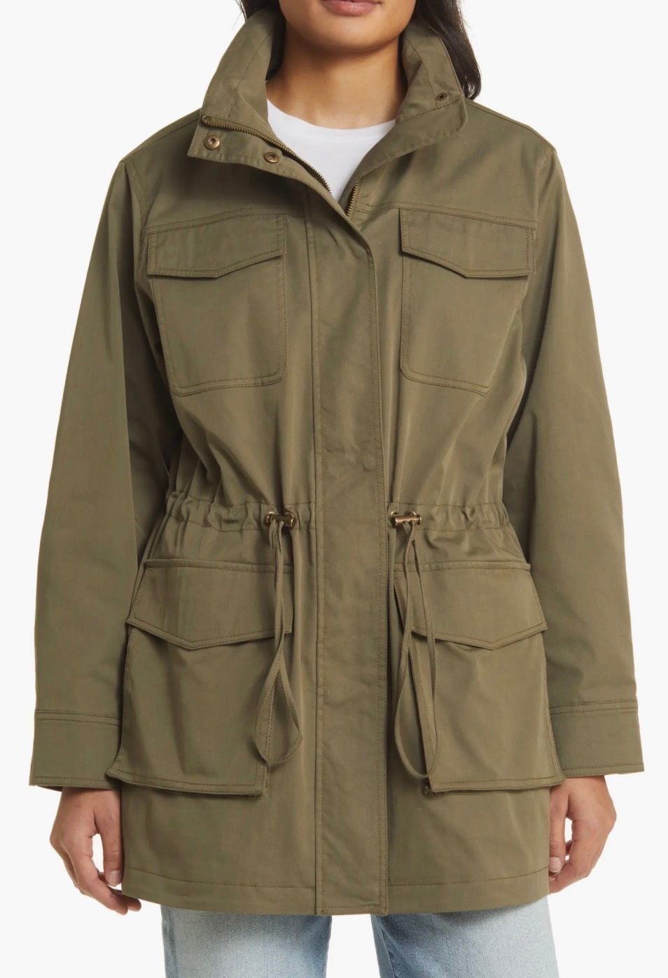 Sam Edelman Women's Cinch Waist Utility Anorak Jacket Size L 3