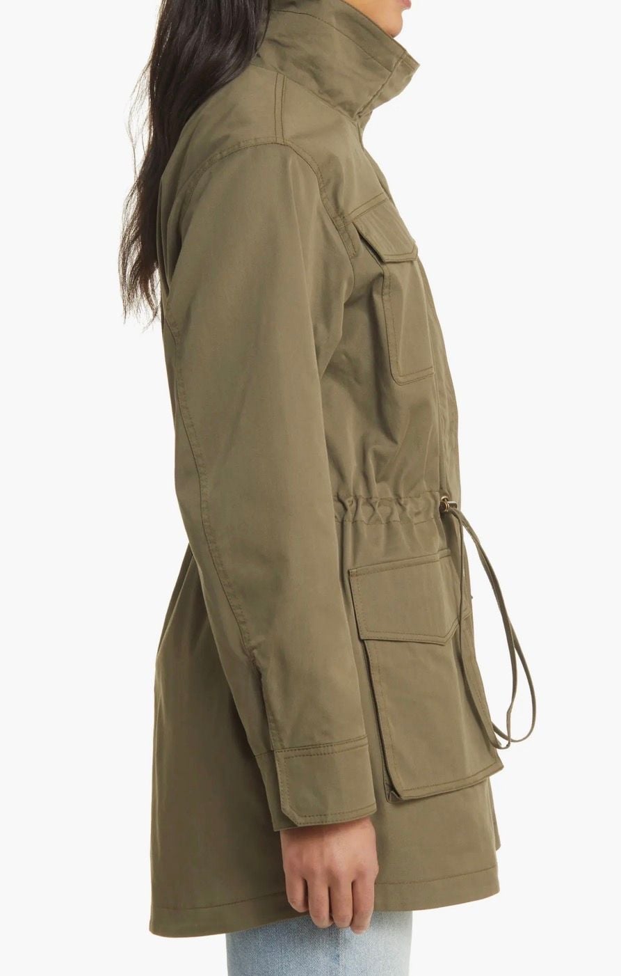 Sam Edelman Women's Cinch Waist Utility Anorak Jacket Size L 5