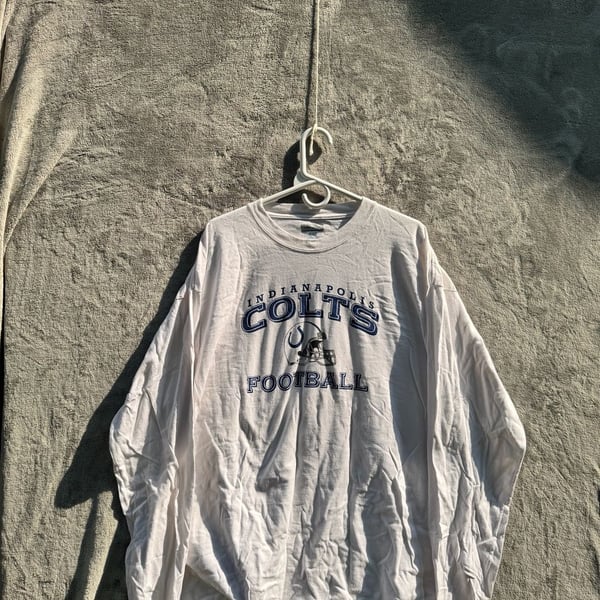 Vintage Indianapolis Colts Reebok Long Sleeve Graphic T-Shirt White XL