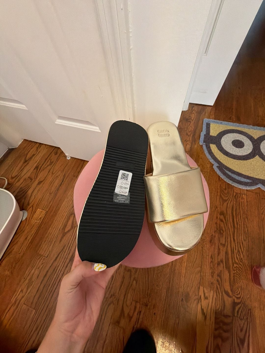 ASOS DESIGN Tornado mule flatform sandals in gold 3