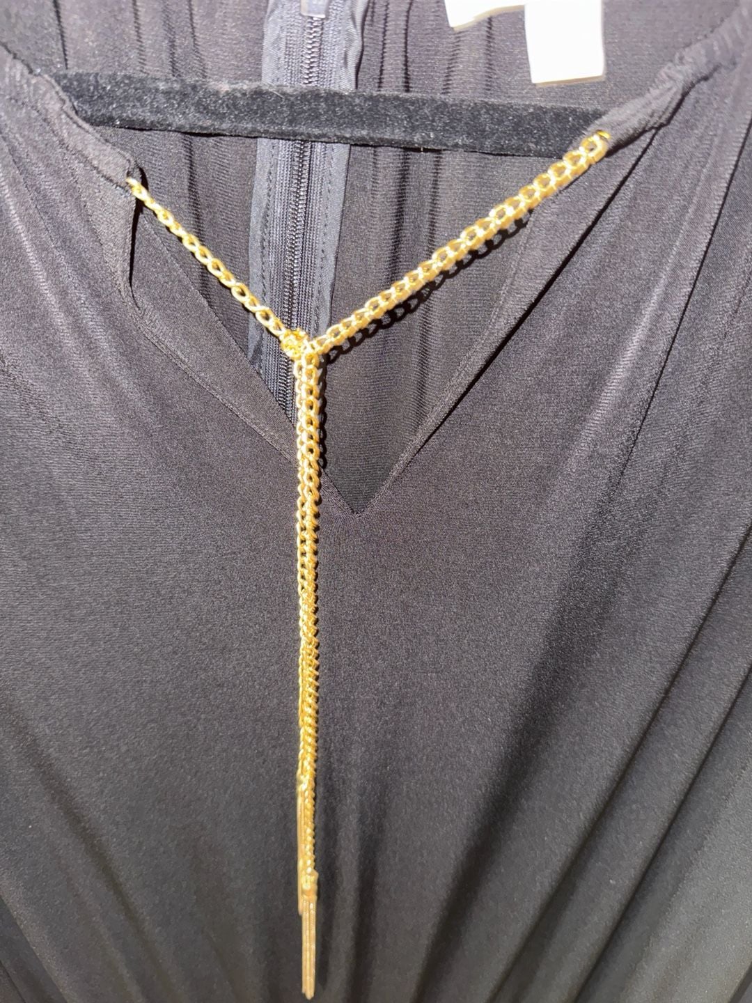 MICHAEL Michael Kors Black Long Sleeve Jumpsuit with Gold Chain Detail 5