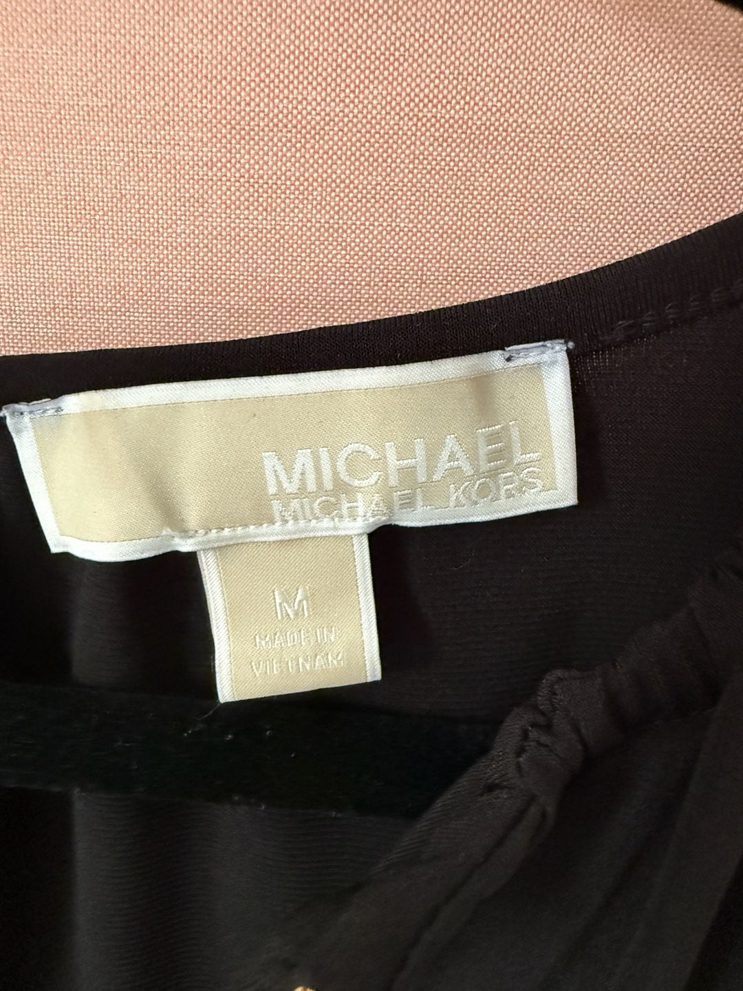 MICHAEL Michael Kors Black Long Sleeve Jumpsuit with Gold Chain Detail 6