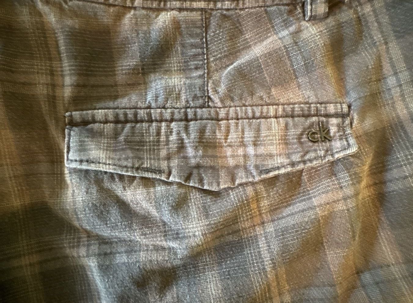EUC 2 pair Calvin Klein & Apt. 9 Men's Plaid Flat Front Casual Shorts, 34 8