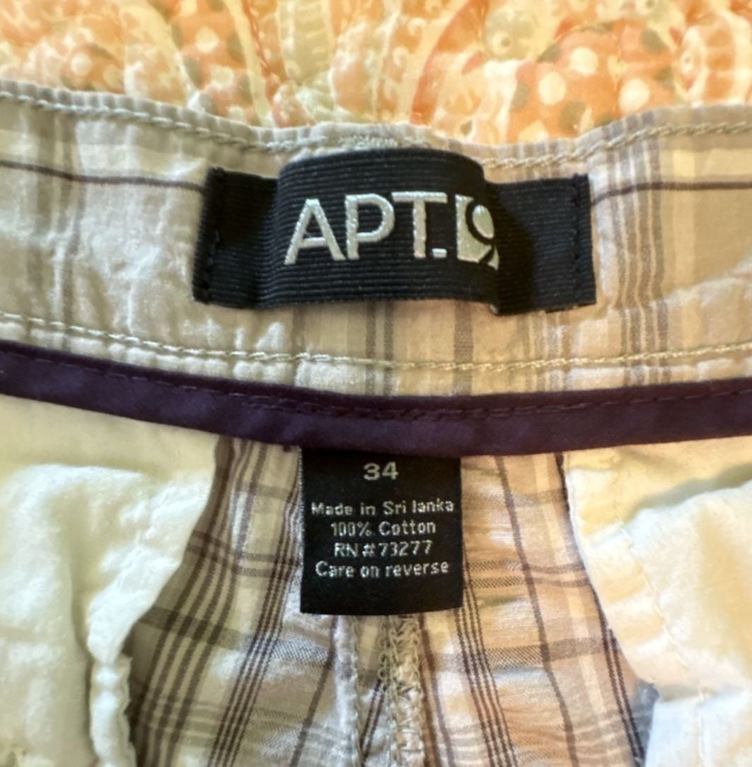 EUC 2 pair Calvin Klein & Apt. 9 Men's Plaid Flat Front Casual Shorts, 34 14
