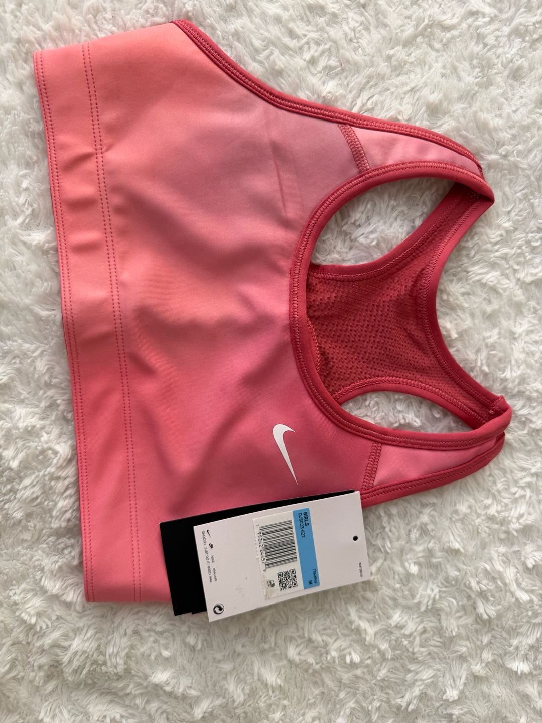 Nike Girls' Dri-FIT Swoosh Medium Sports Bra - Pink Ombré 4