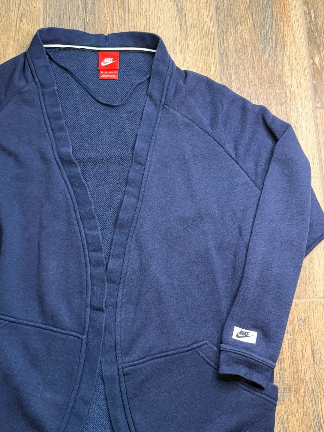 Nike Sportswear Women's Open Front Fleece Cardigan Navy Blue 2