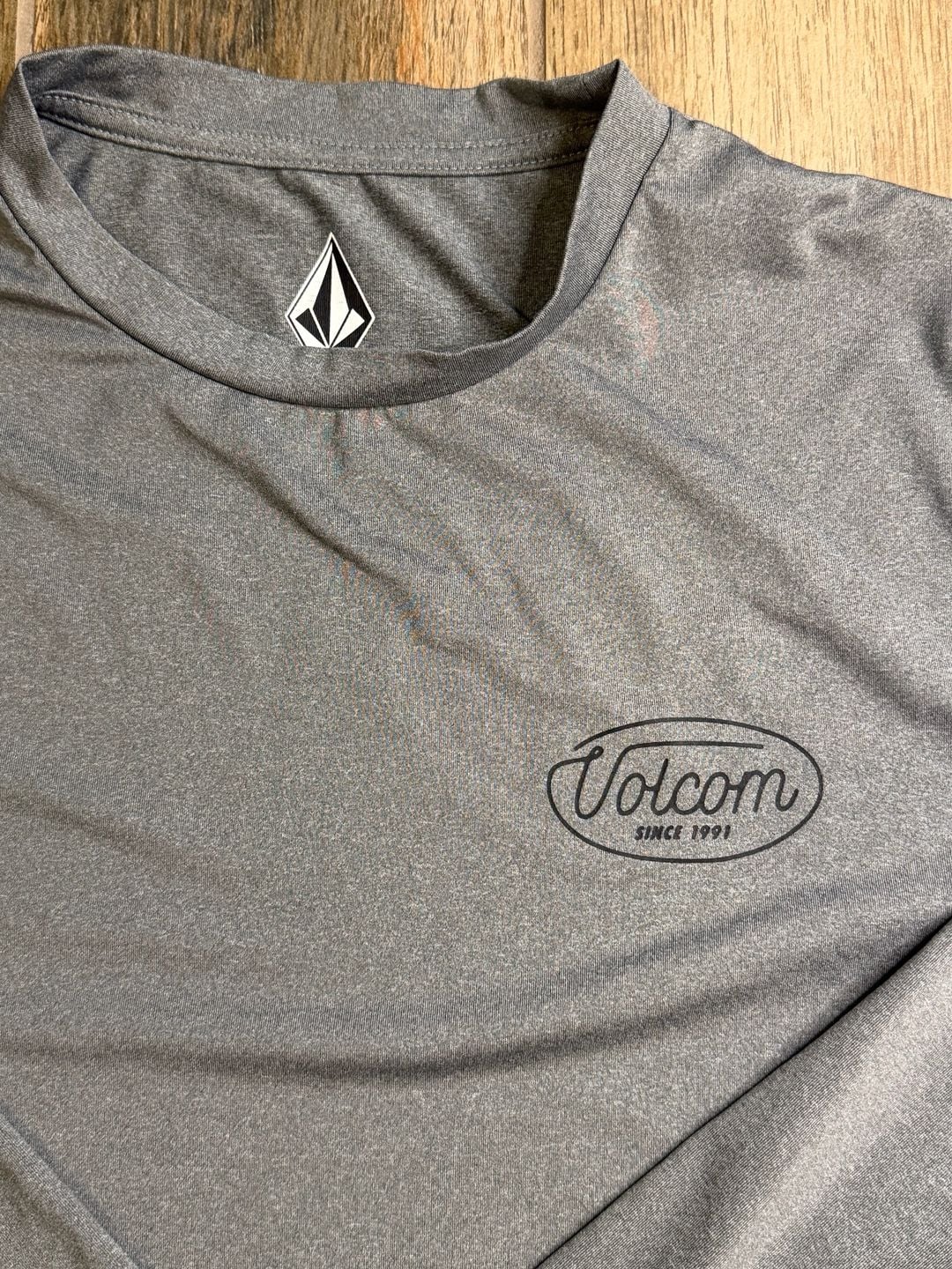 Volcom Men's Long Sleeve Performance Tech Tee Shirt Grey UPF 50+ UV Protection 2