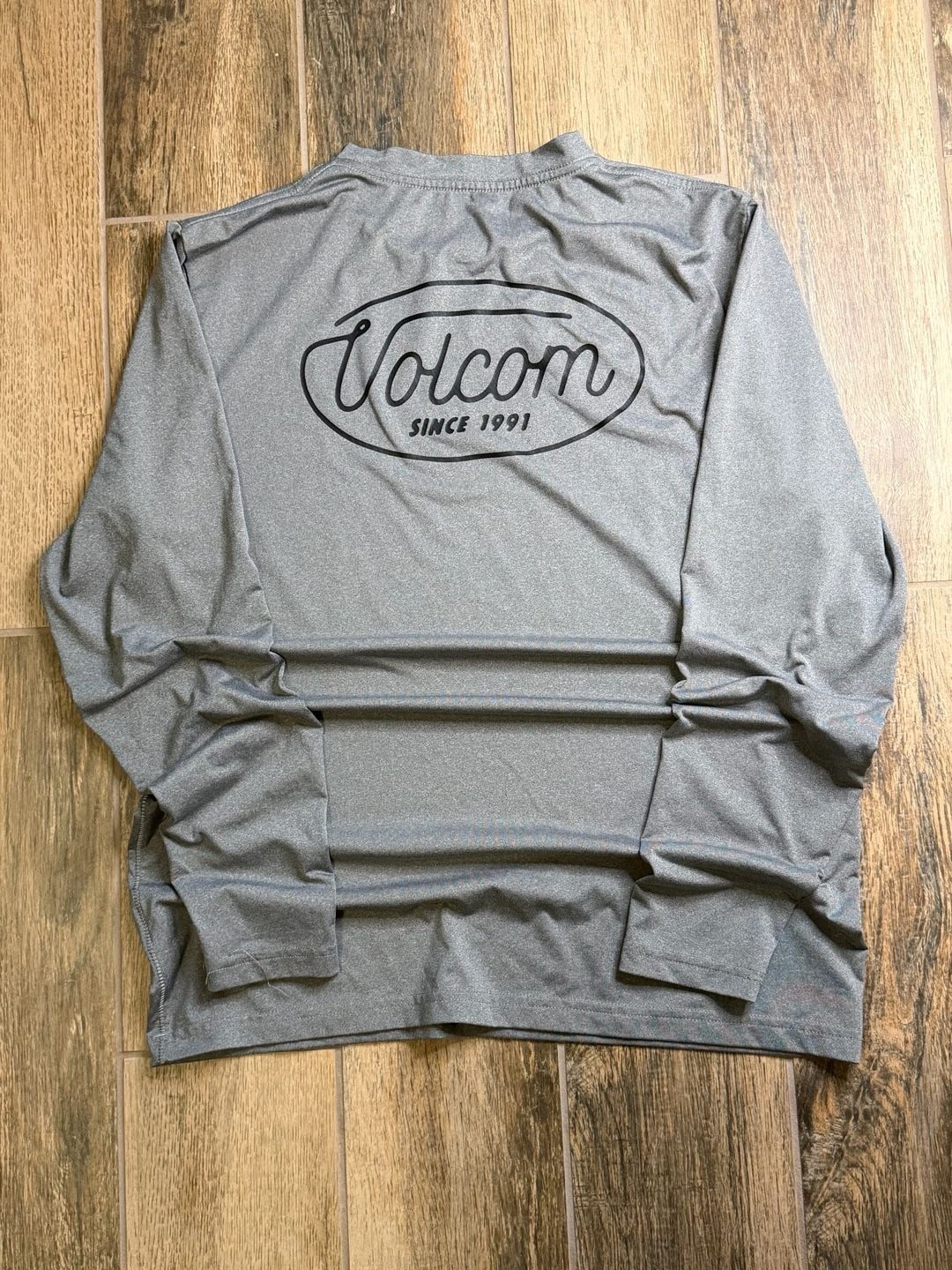 Volcom Men's Long Sleeve Performance Tech Tee Shirt Grey UPF 50+ UV Protection 4