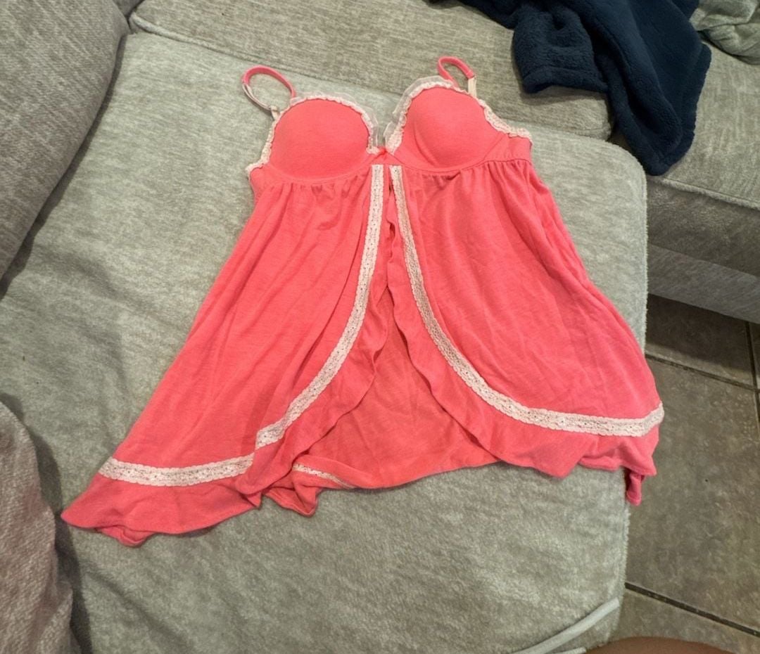 Victoria's Secret Pink Modal Blend Flyaway Babydoll Lingerie 34B 1