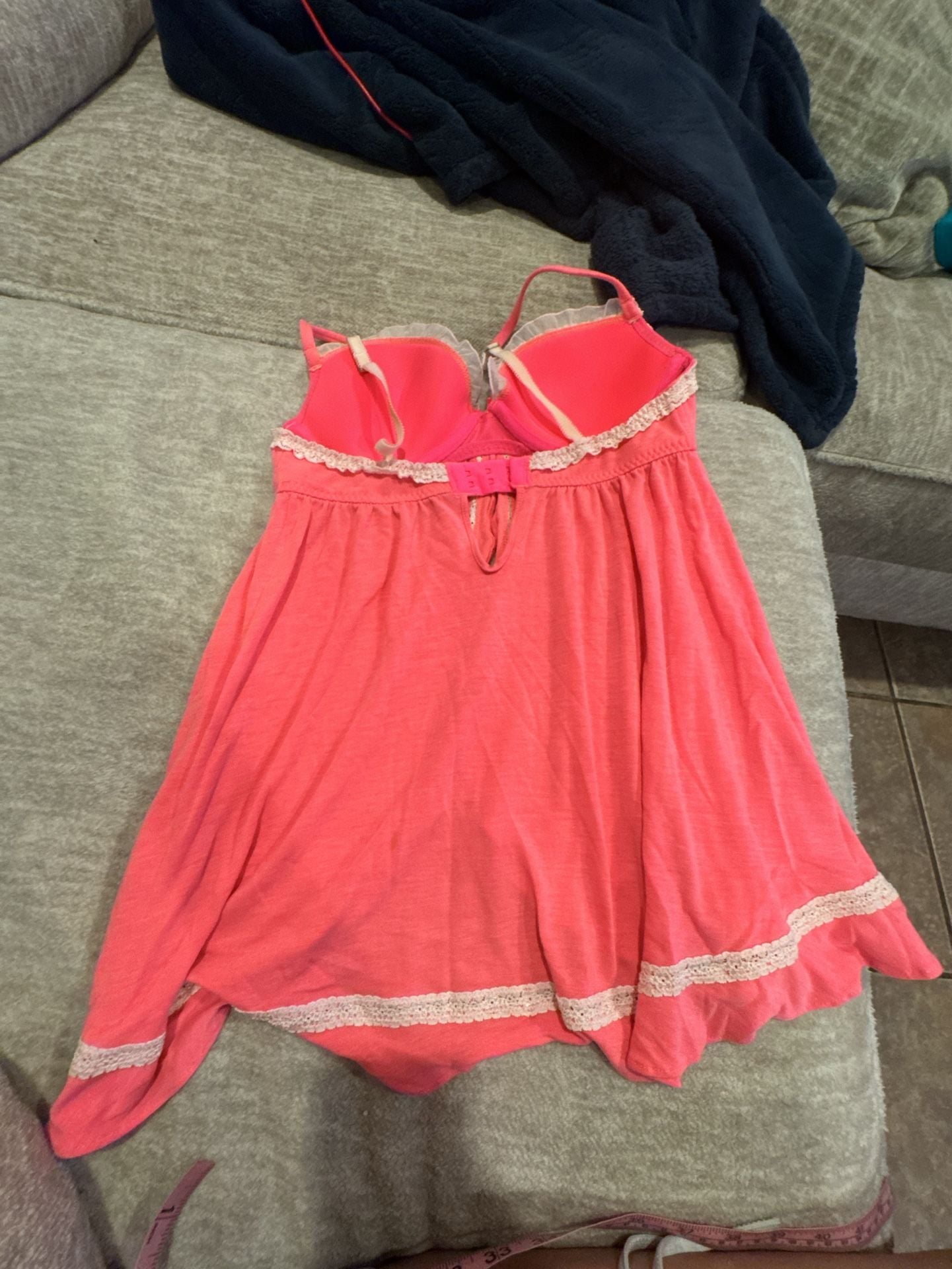 Victoria's Secret Pink Modal Blend Flyaway Babydoll Lingerie 34B 8