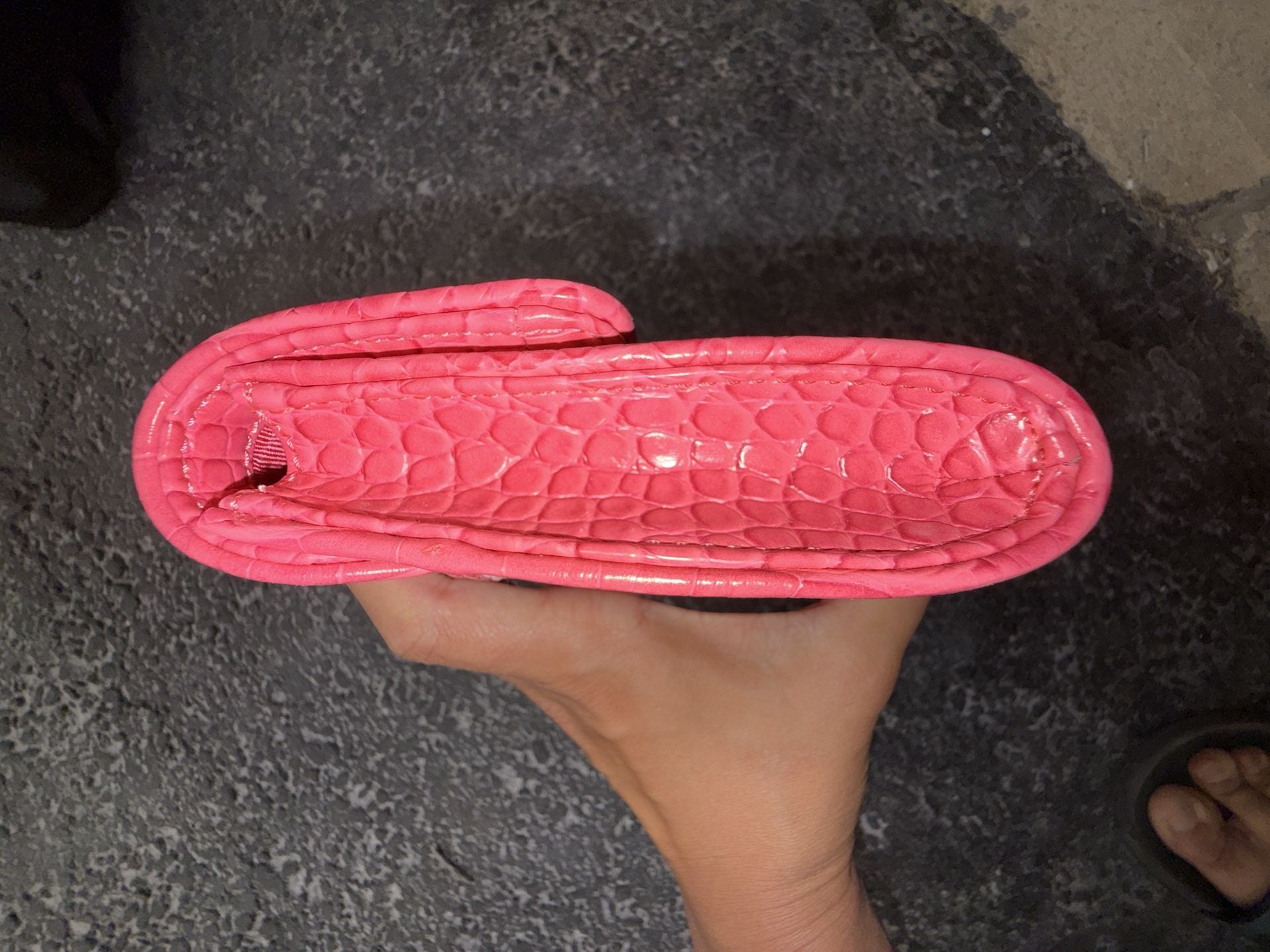 Ann Taylor LOFT Pink Crocodile Embossed Faux Leather Clutch Purse 6