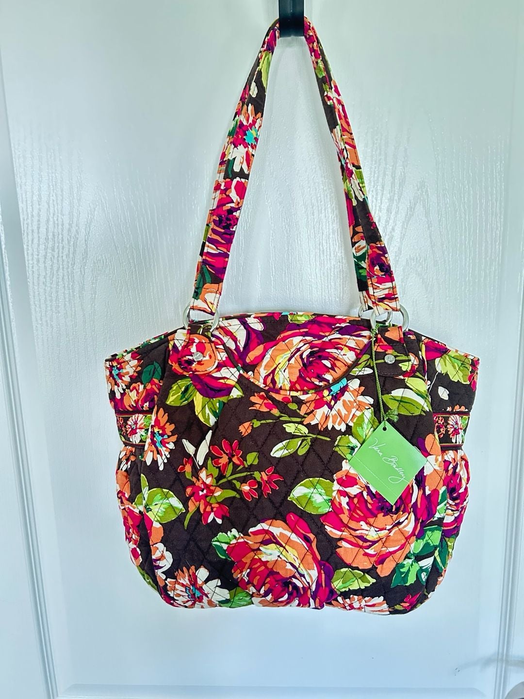 Vera Bradley English Rose Quilted Shoulder Bag Tote 2