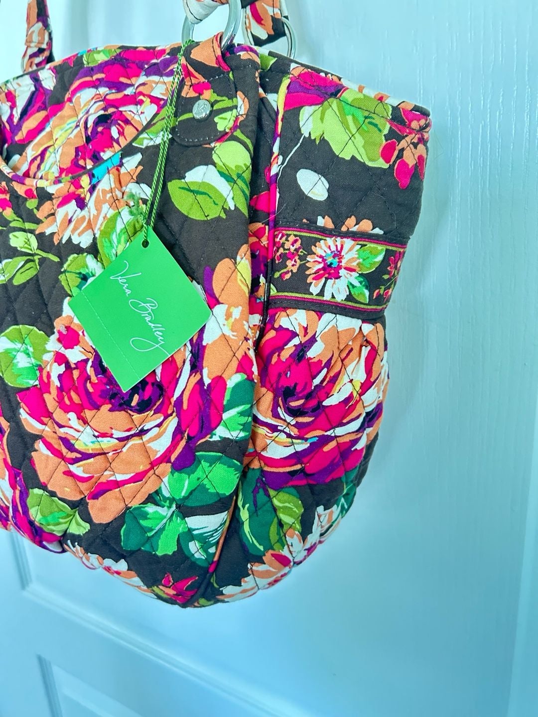 Vera Bradley English Rose Quilted Shoulder Bag Tote 3