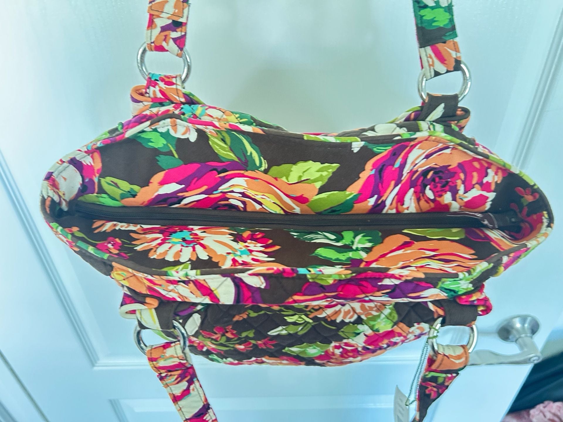 Vera Bradley English Rose Quilted Shoulder Bag Tote 6