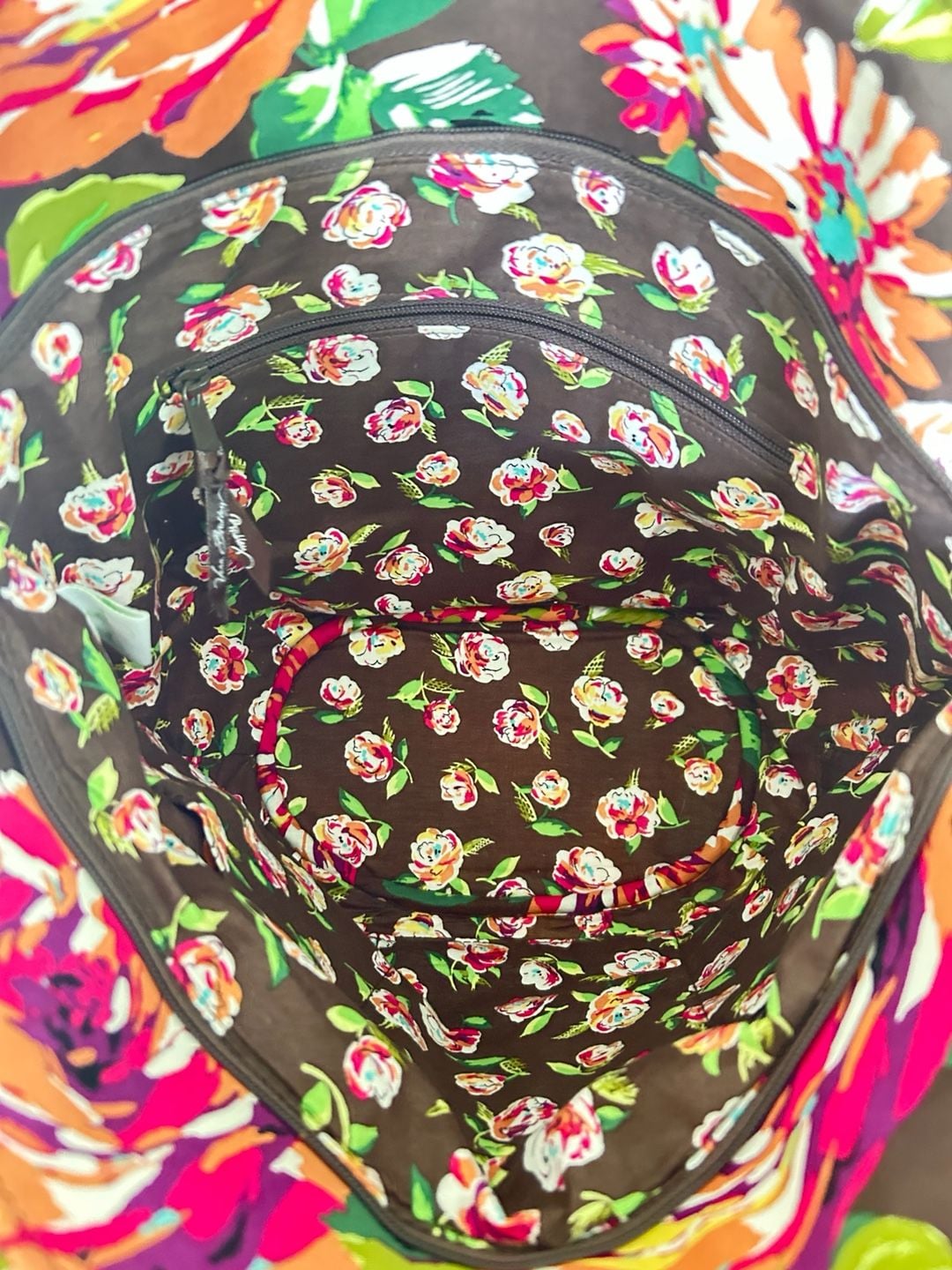 Vera Bradley English Rose Quilted Shoulder Bag Tote 7