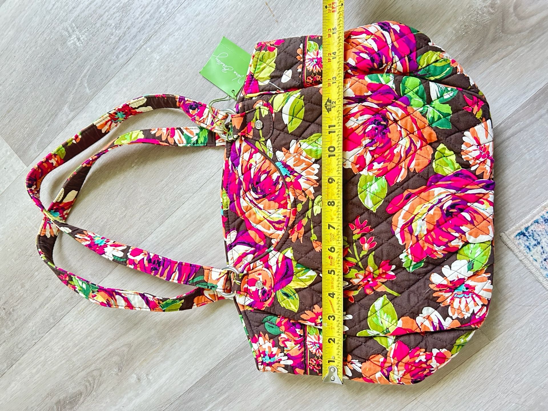 Vera Bradley English Rose Quilted Shoulder Bag Tote 8