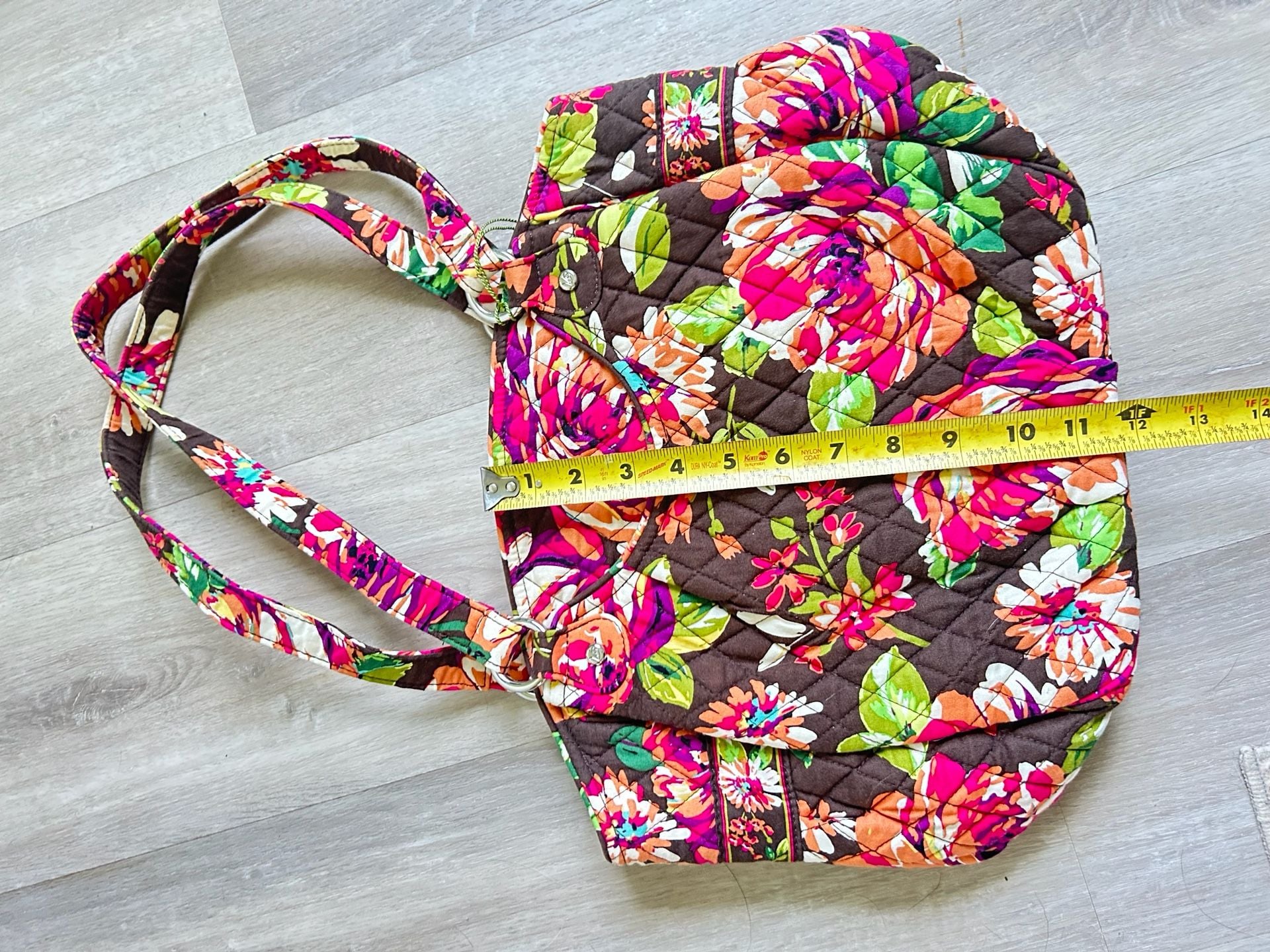 Vera Bradley English Rose Quilted Shoulder Bag Tote 9