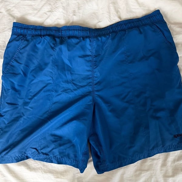 Speedo Men's Solid Blue Quick-Dry Mesh Lined Swim Trunks Size XL