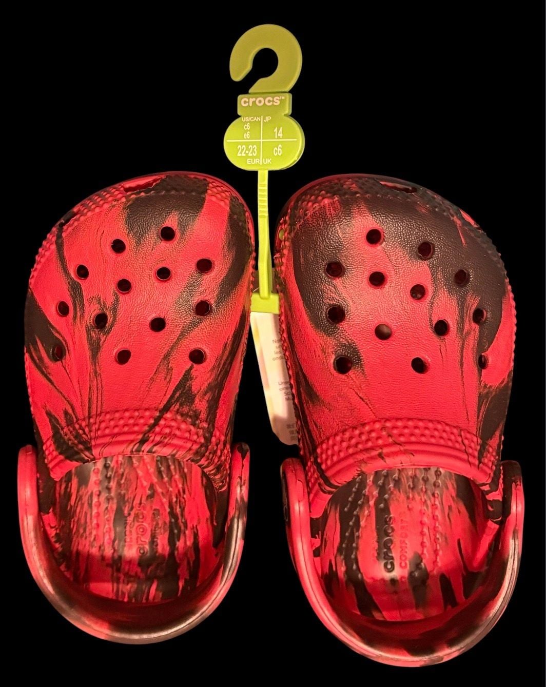 Crocs Classic Marbled Clog - Toddler Kids Pepper/Black Size C6 *NEW* 2