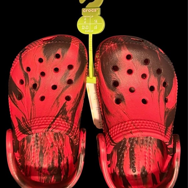 Crocs Classic Marbled Clog - Toddler Kids Pepper/Black Size C6 *NEW*