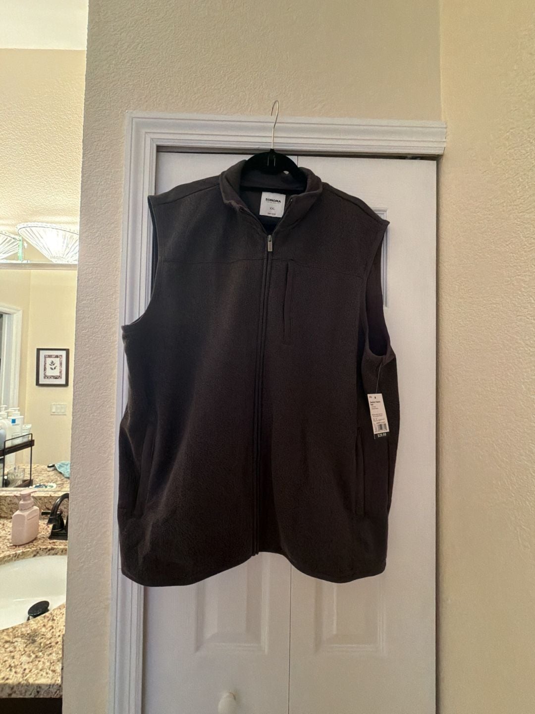 Sonoma Goods For Life Sweater Fleece Vest in Charcoal, Size XXL 2