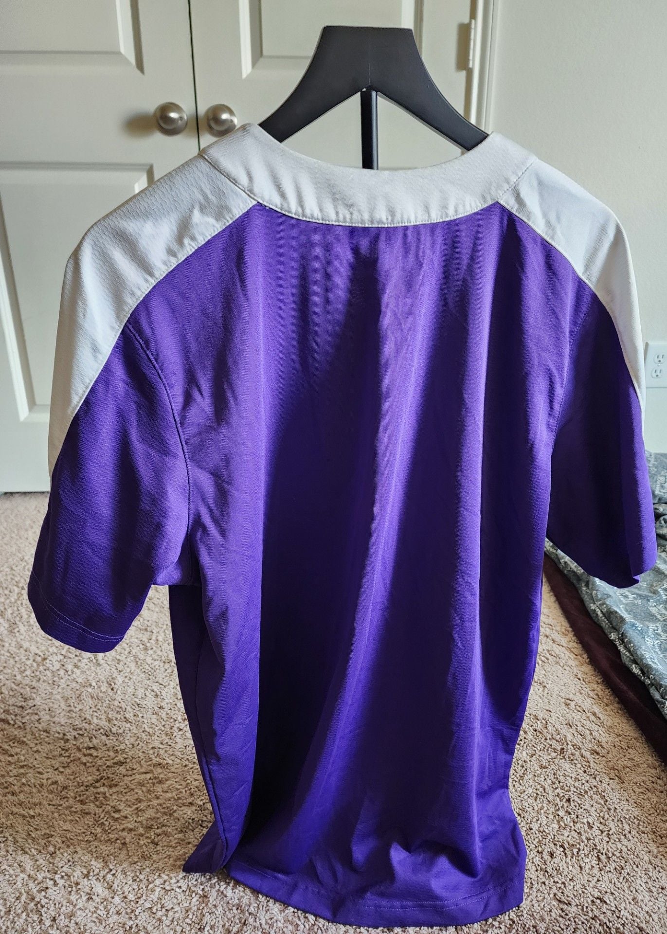Nike Team Baseball One-Button Performance Jersey - Purple/White 3