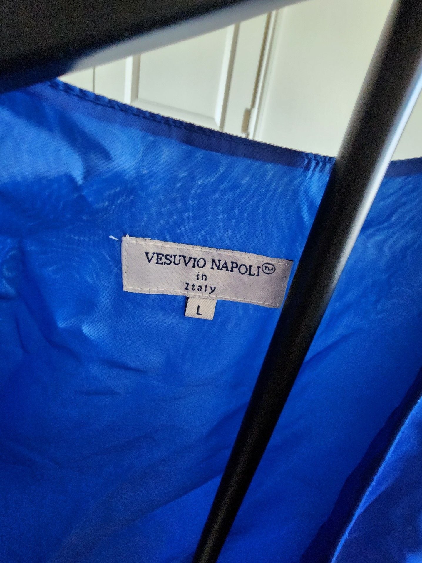 Vesuvio Napoli Royal Blue Satin Formal Suit Vest, Size Large 3