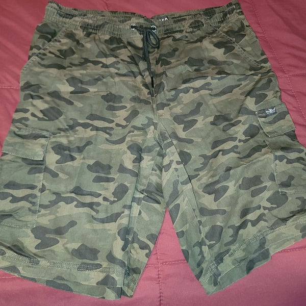 Marc Ecko Cut & Sew Men's Camouflage Cargo Shorts with Elastic Drawstring Waist