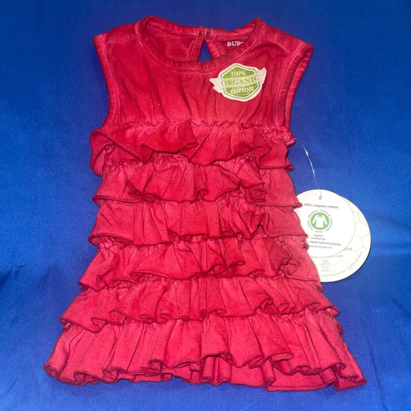Burt's Bees Baby Organic Cotton Tiered Ruffle Sleeveless Dress