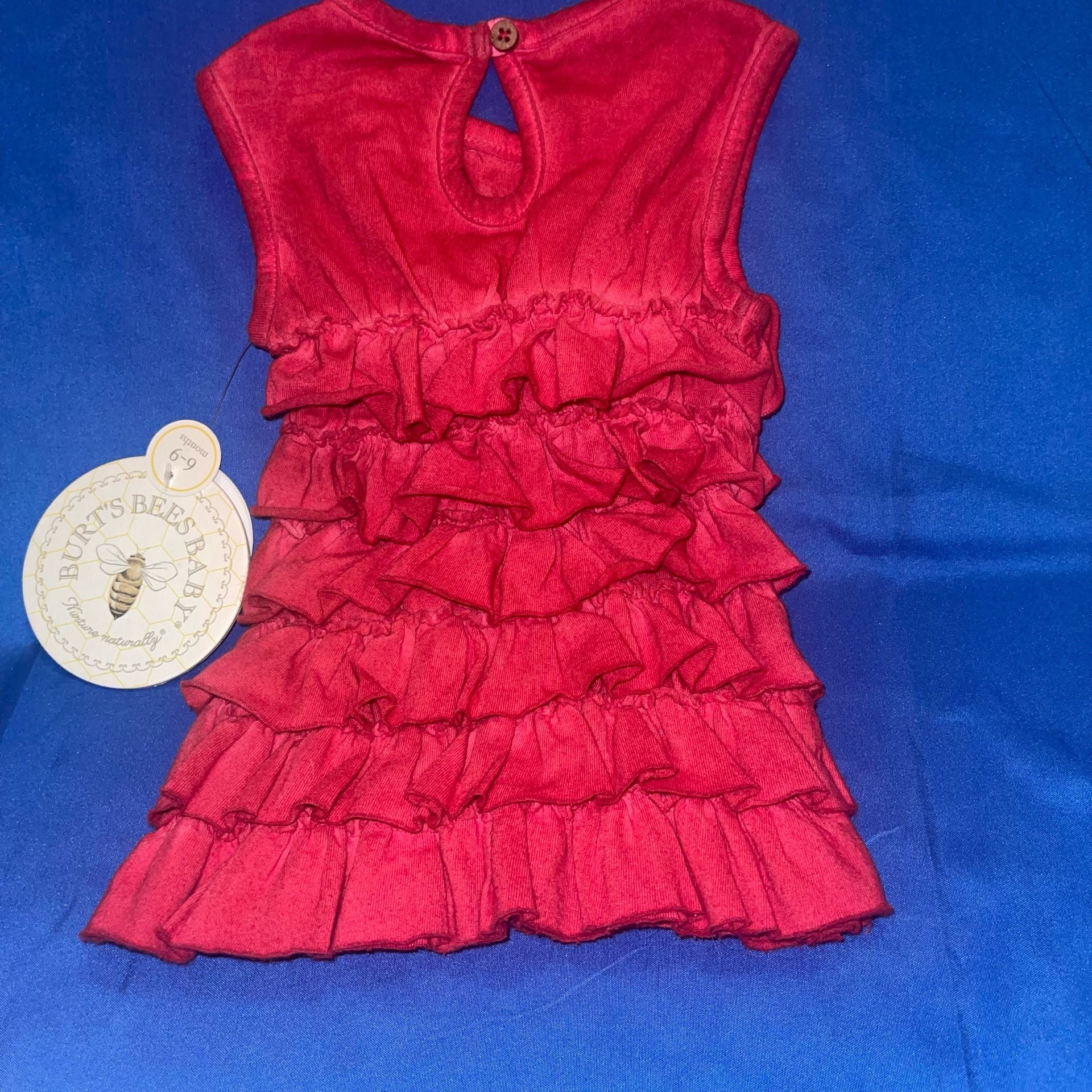 Burt's Bees Baby Organic Cotton Tiered Ruffle Sleeveless Dress 3