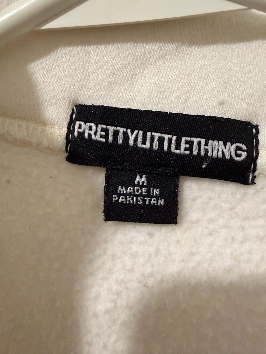 PrettyLittleThing Women's Cream Quarter Zip Pullover Sweatshirt 5