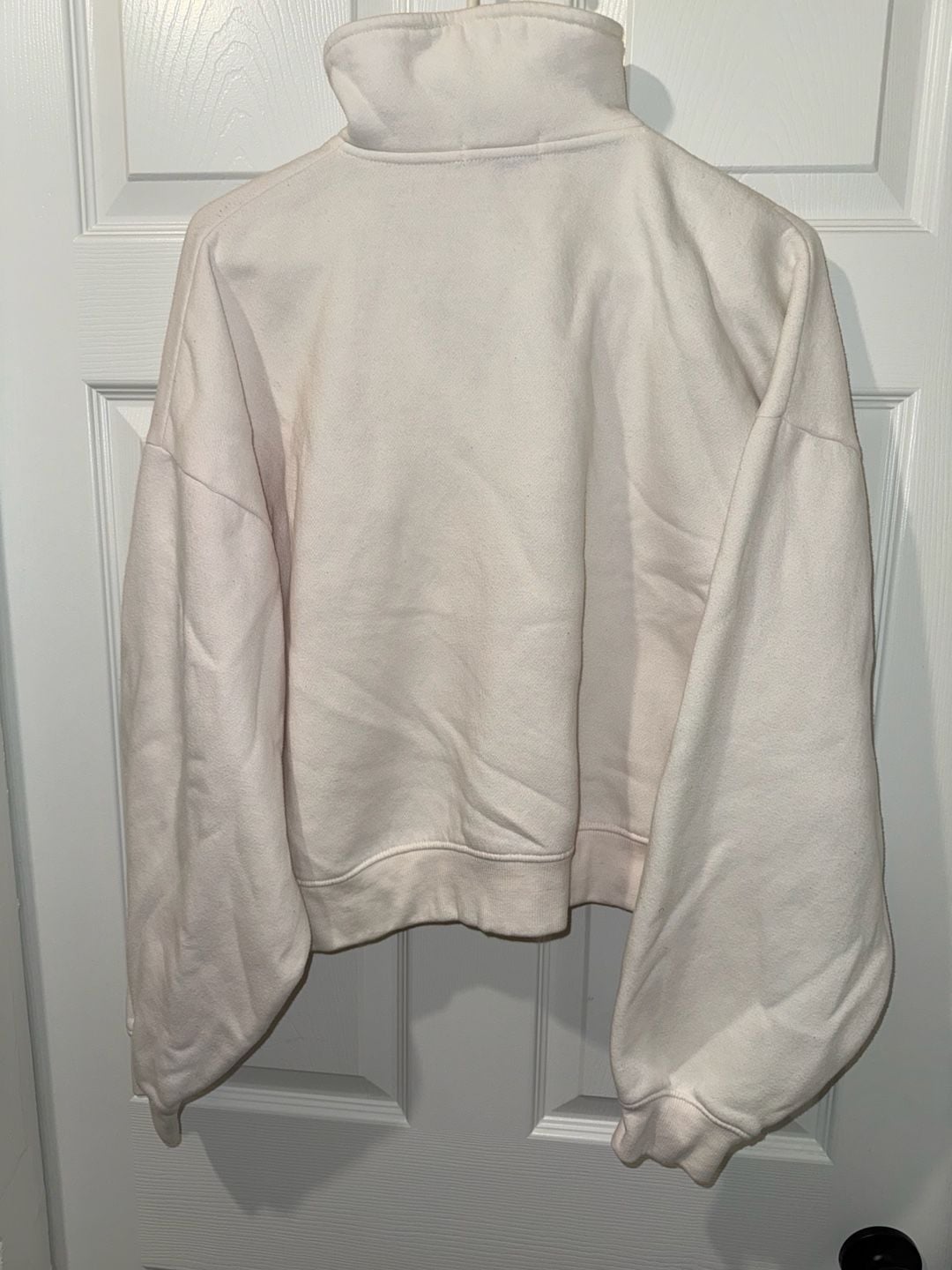 PrettyLittleThing Women's Cream Quarter Zip Pullover Sweatshirt 6
