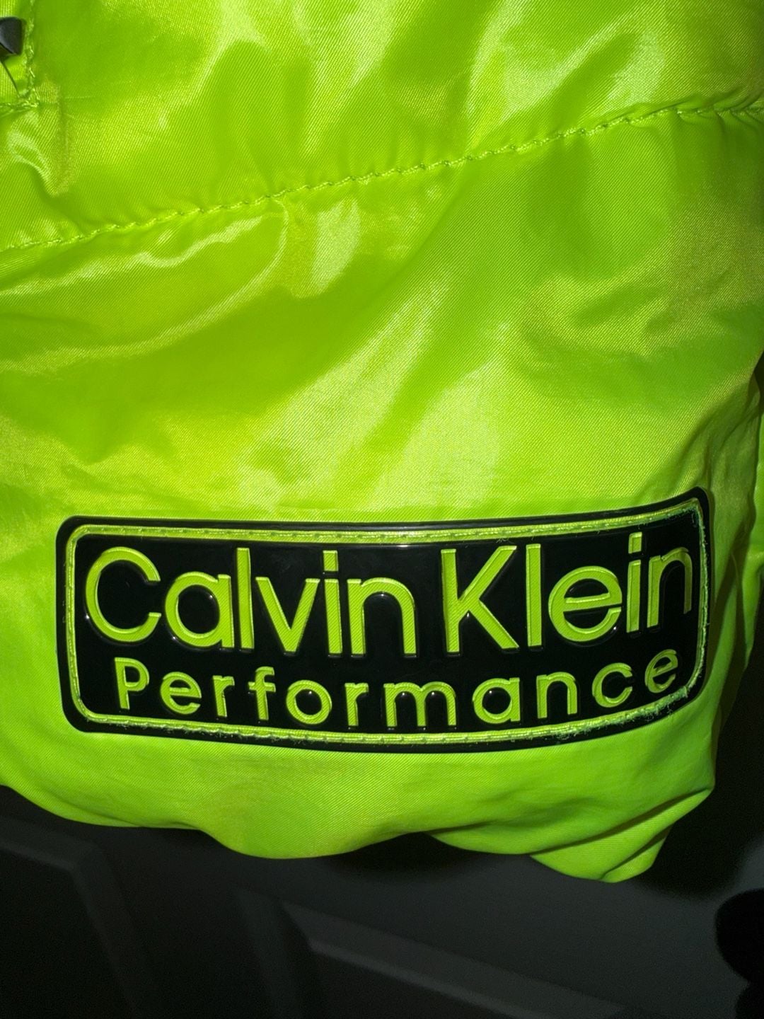 Calvin Klein Performance Neon Yellow Hooded Puffer Vest 5