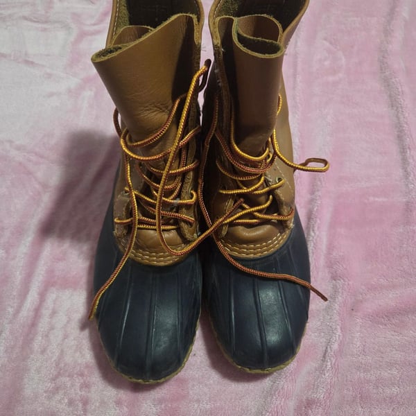 L.L. Bean Classic Duck Boots Brown Leather & Rubber Waterproof Boots