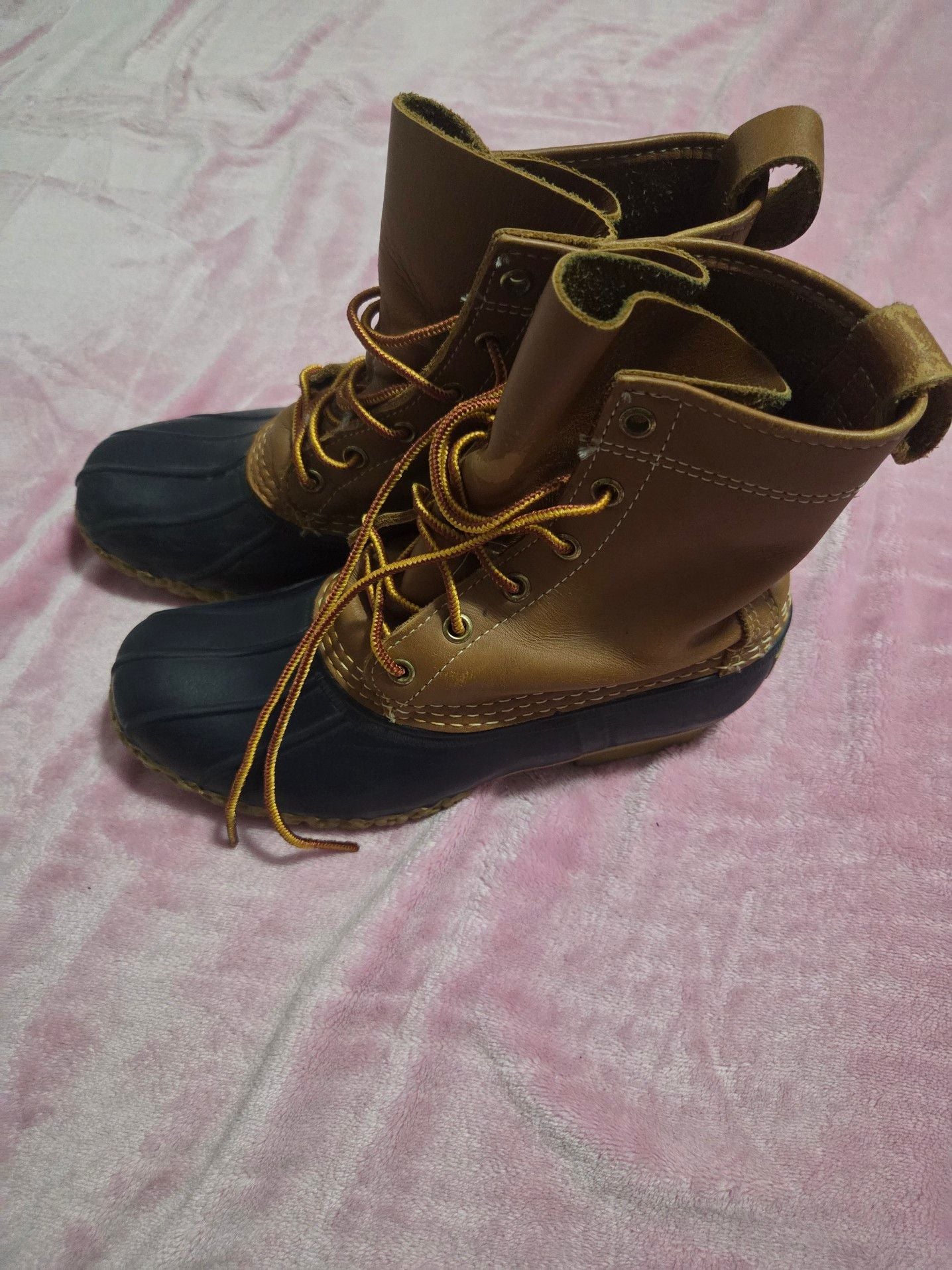 L.L. Bean Classic Duck Boots Brown Leather & Rubber Waterproof Boots 3