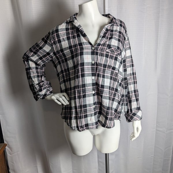 Victoria's Secret Plaid Flannel Sleepwear Button-Down Shirt