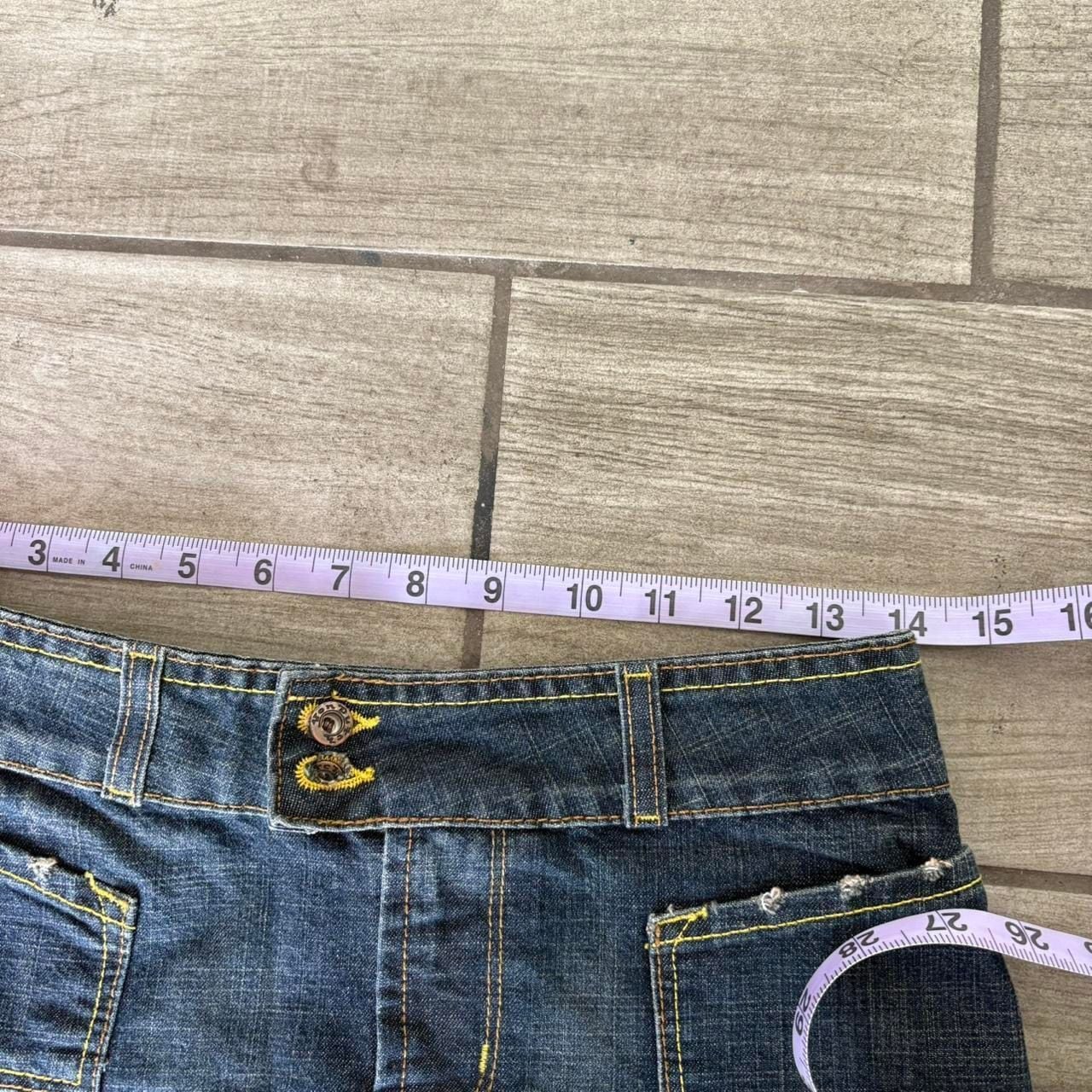 Vintage Von Dutch Kustommade Pleated Denim Mini Skirt 4